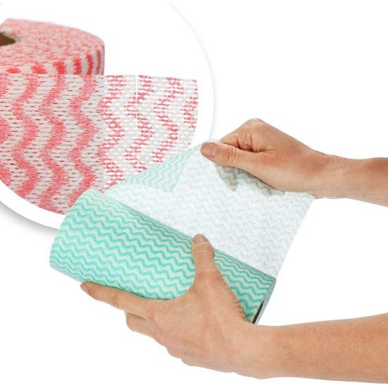 3 x 50 poetsdoeken op rol, reinigingsdoeken voor keuken, badkamer en huishouden, multifunctionele doeken [keuze varieert], 150 vellen - 20 x 40 cm - 3 kleuren
