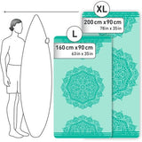 Strandhanddoek XXL – microvezel badhanddoek groot, microvezel handdoeken licht en sneldrogend, 100% gerecyclede microvezel handdoek - mandala 200 x 90 cm