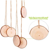50 stuks houten schijven, rond 5-6 cm houten log schijven kit met gat onafgewerkte houten cirkels voor doe-het-zelf, knutselen, bruiloft, kerstdecoratie