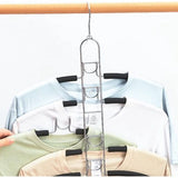 Ruimtebesparend, 5-in-1 metalen kledingrek, overhemden, kledinghanger, 2 stuks, meerdere lagen, voor jassen, mantels, truien, T-shirts