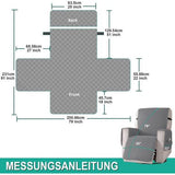 Fauteuilbeschermer voor televisiestoel - waterdichte relaxstoel - stoelbeschermer met zakken en armleuningen - 1-zits, stoelbekleding, antislip, stoelbekleding voor meubelbescherming - Lichtgrijs