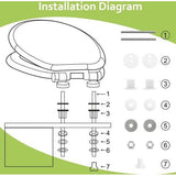 Wc-bril met softclosemechanisme, hoogwaardige en stabiele antibacteriële toiletten, mdf-houten kern, stabiele kwaliteit, eenvoudige montage, zwart