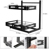 Metalen keukenrek, 2-traps kruidenrek, onder wastafel rek, uittrekbaar badkamer spoelkast organizer, in hoogte verstelbaar keukenkast staand rek