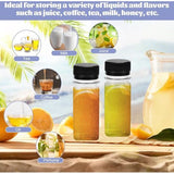 Pak van 12 kleine flesjes voor het vullen van plastic sapflessen gembershotflessen 60 ml mini plastic flessen plastic flessen lege smoothiefles met trechterborstel voor gemberschnapps
