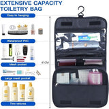 Koffer-organizer, hangend, opvouwbaar, met make-uptas, 2-delig, draagbare pakkubus, hangkast, pakkubus om op te hangen, opbergtas voor koffer en bagage, zwart