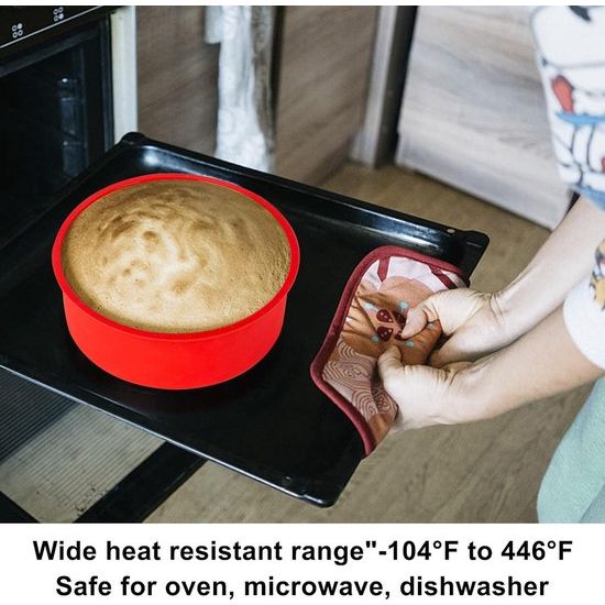 Siliconen bakvorm Ronde non-stick cakevorm Bakken Herbruikbare bakvormen Flexibele siliconen cakevorm Bakvormset (2 stuks)