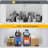 Gootsteenorganizer, keukenkastorganizer met roestvrijstalen buis, 2 stuks onder gootsteenplank, onderkastorganizer met 4 haken, keukenplank voor keuken, badkamer, kast, tafelblad -