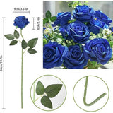 10 stuks zijden kunstrozen, bruidsboeket, bloemen (blauw)