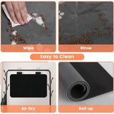 voerbakmat voor honden, hoogwaardige antislip hondenbak, 60 x 40 cm, super absorberend, sneldrogend, voermatten voor huisdieren, voermat voor katten, voermat voor katten (zwart)