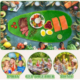 6 stuks kunstbananenbladeren, grote kunsttropische bladeren, groene bananenblad voor Hawaiian Luau party, thuis, keuken, bruiloftsfeest, woondecoratie