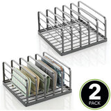 Clutch Organizer – praktische handtassen opbergen met 5 vakken voor clutches, portefeuilles, kaartenetuis enz. – portemonnee houder van kunststof – set van 2 – grafiet