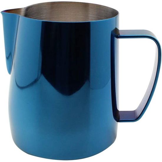 Melkopschuimkan van roestvrij staal met titanium bekleed melkkannetje latte kunst kop koffie latte cappuccino blauw 350ml