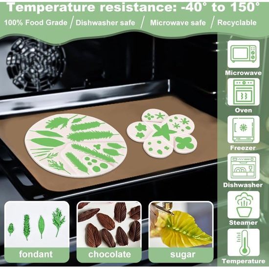 6 stuks chocoladevorm siliconen pralinévorm set 3D snoepvormen verschillende vormen chocolade siliconen vorm anti-aanbak bloemvorm bakvorm voor het bakken van chocoladesnoepjes (wit)