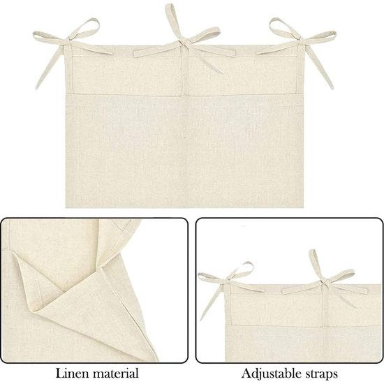 2 stuks babybedorganizer, hangende opbergvakken voor kinderkamer, babybedtassen, opbergzakken voor bedden, voor luiers, kleding, speelgoed