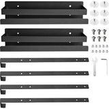 Doucheplank om op te hangen, dubbel doucherek van roestvrij staal, douchemand met eendelige haak en zuignap, badkamerrek om op te hangen boven de glazen douchewand (zwart)