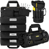 Roltas, gereedschap, moersleutel, lege gereedschapstas, met 11 vakken, multifunctionele roltas, gereedschapstas, klein, ideaal voor loodgieters, ambachtslieden en elektriciens
