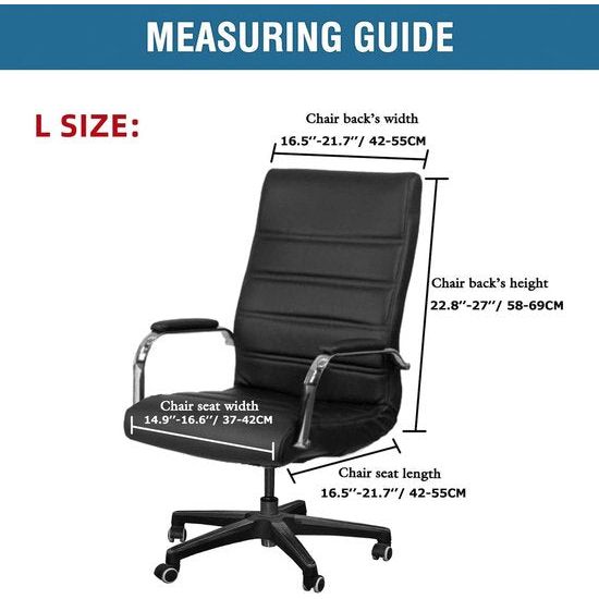 Fluwelen pluche bureaustoelbekleding met armleuning, effen, stretch overtrek voor bureaustoel, elastische stoelhoezen, spandex, kantoor, computer, stoelhoezen, afneembaar, voor bureaustoel, stoelbekleding, wit, L