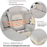 Bankovertrek, stretch bankovertrek, universeel, elastisch, antislip, voor bankkussen, L-vormige chaise longue, meubelbescherming