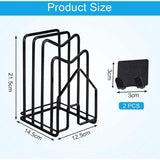 Snijplankhouder, snijplank, organizer, standaard, pannendekselhouder, metalen serviesstandaard, pannenhouder, keukensnijplank, rek, 4 vakken, servieshouder voor deksel, pannen