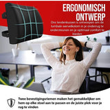 Rugkussen bureaustoel, lendensteun rugkussen voor auto, lendenkussen bureaustoel, traagschuim rugkussen stoel, wasbare hoes (zwart)