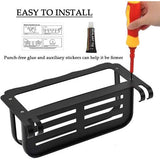 Doucheplank zonder boren Douchemand met haken, zelfklevende badkamerplank met lijm, badkamerplank, badkamerorganisator, doucheplank, wandgemonteerde plank voor badkamer, zwart