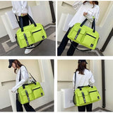 Sporttas voor dames en heren, reistas met schoenenvak, trainingstas met nat vak, waterdichte weekendtas, als gymtas, zwemtas/saunatas kan worden gebruikt, groen, Sportief