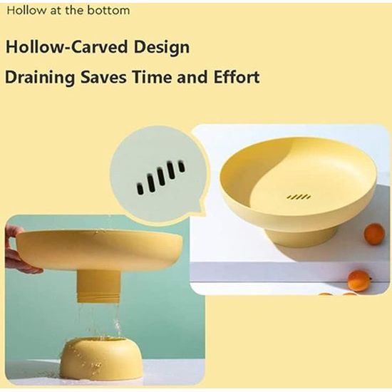 Fruitschaal Fruitmand Multifunctionele Afvoer Fruit Snack Taart Opbergrek Woonkamer Eettafel Fruitstandaard (Groen)