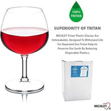 Onbreekbaar Tritan-kunststof wijnglas, rode wijn drinkglas, witte wijnglazen glazen glazen voor camping party, BPA-vrij plastic kopje, set van 4, 260 ml