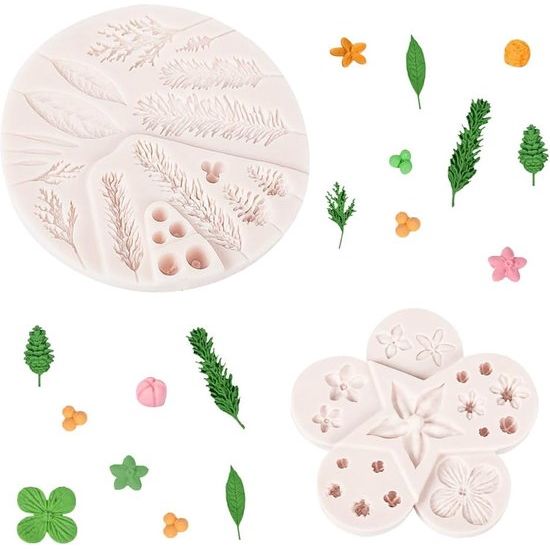 6 stuks chocoladevorm siliconen pralinévorm set 3D snoepvormen verschillende vormen chocolade siliconen vorm anti-aanbak bloemvorm bakvorm voor het bakken van chocoladesnoepjes (wit)