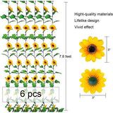 6 stuks kunstzonnebloemen slingers kunstbloemen slingers nep slingers wijnstokken kunstzonnebloemen voor slaapkamer, bruiloft, feest, tuin decoreren herbruikbaar