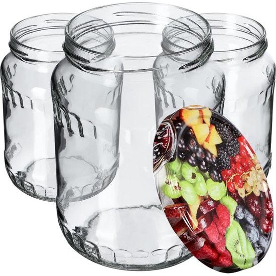 KADAX - Weckpotten, jampotten, 720 ml - inmaakpotten met deksel, glazen met schroefdop, inmaakpotten, voorraadpotten om in te leggen - vruchten, 24 stuks