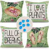 Waterdichte kussenhoezen, 4 stuks, 45 x 45 cm, decoratief outdoor kussen, waterdicht, ademend, tropische flair kussensloop, geschikt voor bankkussen, tuin, outdoor