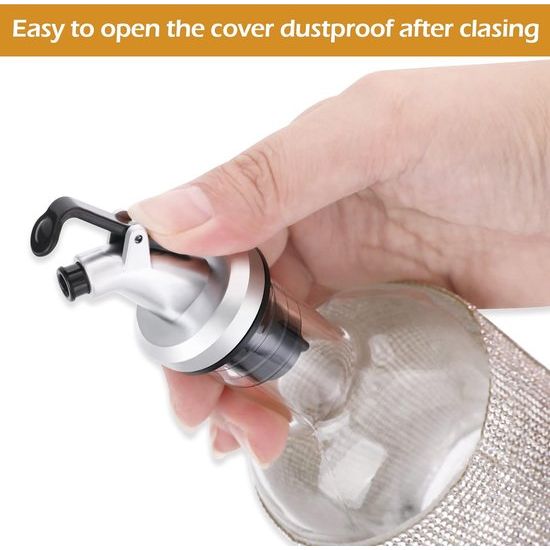 10 stuks schenkers voor olieflessen, flessenschenkers met klep, roestvrijstalen olieschenkers, sterke drankschenkers voor flessen, wijn, schenkolie, lekvrije wijnschenkers voor keuken en bar