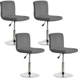 Barpoef Slipcovers met backresthoes, stretch stoelhoes, verwijderbare hoezen voor korte draaistoel, eetkamerstoel, barkruk met achterrest (geen stoelen) (donkergrijs, 4 stuks)