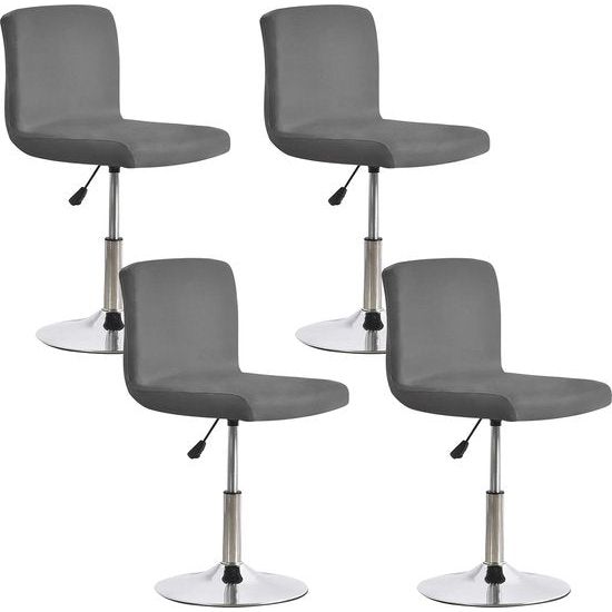 Barpoef Slipcovers met backresthoes, stretch stoelhoes, verwijderbare hoezen voor korte draaistoel, eetkamerstoel, barkruk met achterrest (geen stoelen) (donkergrijs, 4 stuks)