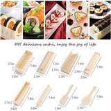 Sushi Maker Kit All In One Sushi-set 12 stuks complete sushi making tool met 8 verschillende vormen van sushi rijstrolvorm DIY huis sushi tool off (wit)