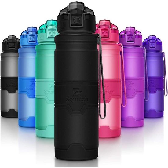 Drinkfles, 1 liter, sport, BPA-vrij, lekvrij, 700 ml/500 ml/400 ml, waterfles, kunststof, sportdrinkflessen, plastic, voor kinderen, school, fiets, drinkflessen, filter, geschikt voor koolzuur