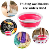 Opvouwbare wastafel, multifunctionele ronde wastafel, opvouwbare ronde spoelbak, wastafel, opvouwbare siliconen bekkenkom voor buiten, irriteren, kamperen, lopen