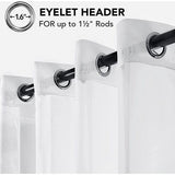 Set van 2 ooggordijnen, transparant gordijn, voile, gordijn, voile, afm. 183 x 140 cm, kleur wit