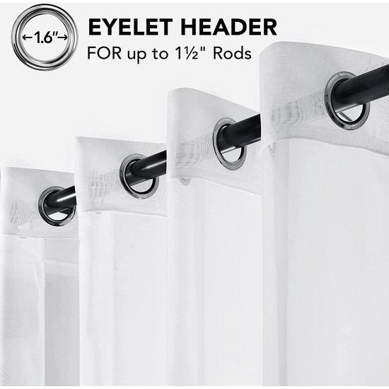 Set van 2 ooggordijnen, transparant gordijn, voile, gordijn, voile, afm. 183 x 140 cm, kleur wit