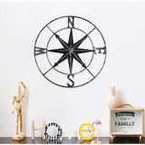 Distressed Metalen kompas wanddecoratie nautische decoratie slaapkamer woonkamer tuin kantoor wandbehang strand thema woondecoratie (zwart)
