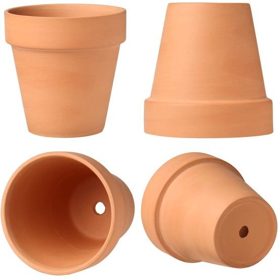 6 Grote Terracotta Potten 5.25" x 5.25" Bloempotten Klei Potten met Schotel en Drainage Gat Succulent Potten Kruid Pot Geweldig voor Planten Ambachten Huwelijkscadeau