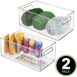 Set van 2 ambachtelijke opbergdozen - geweldige ambachtelijke organizer met handgrepen - perfecte opslag voor glaskralen, schuimrubber, wol of stoffen linten - transparant