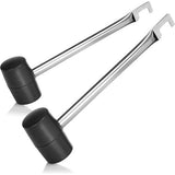 2 x bevestigde hamer met metalen schacht - campinghamer met haringtrekker - haringhamer voor camping en craft (02 stuks - 225 g / met haak)