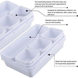 22 stks Plastic Lade opslagsysteem kantoor, Hoge Kwaliteit lade organisator keuken, lade organisator voor keuken, badkamer, kantoor (Wit)