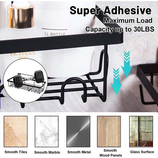 Doucheplank zone, set van 3 losse doucheplanken, wit, met 6 haken en zeepbakje, verbonden doucheplank, bad room en double room, Keuken