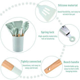 Siliconen kookgerei 33 stuks, hittebestendige keukenset met houten handvatten, spatel, eenvoudig te reinigen kookgerei met antiaanbaklaag. Geschikt voor keuken beginners en professionals (groot)