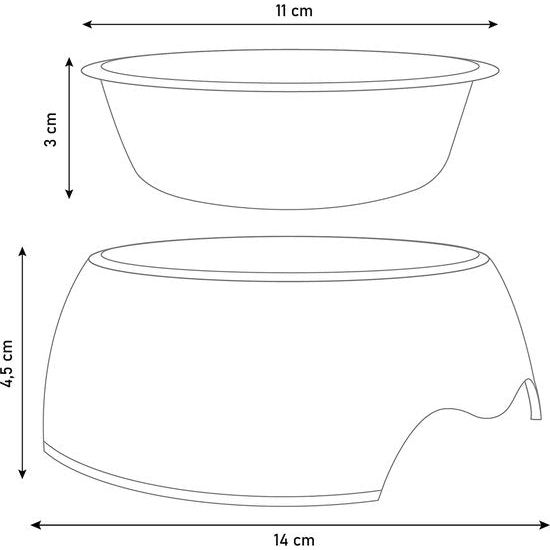 Voerbak set van 2 voor kleine honden, katten of puppy's [Uniek design door NE&NO] voerbak hond antislip | voederbak hond (maat: S / 170 ml) drinkbak kat | waterbak katten | hondenkom