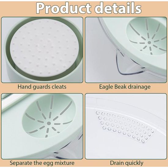 6-in-1 groentesnijder, uiensnijder, groenteschaaf, fruitsnijder, groentesnijder, handmatig, bloksnijder met 6 verwisselbare messen voor wortel, komkommer, aardappel, pompoen, courgette