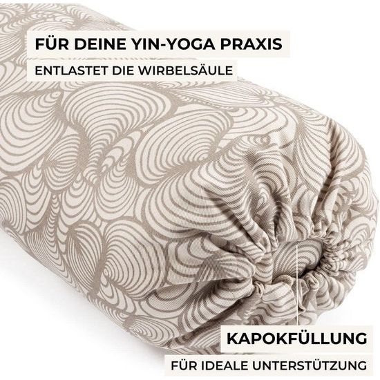 Yogabolster voor Yin Yoga - Yogabolster met Kapok-vulling - Wasbare katoenen hoes - Yogakussen groot voor restauratieve yoga (speciale editie)